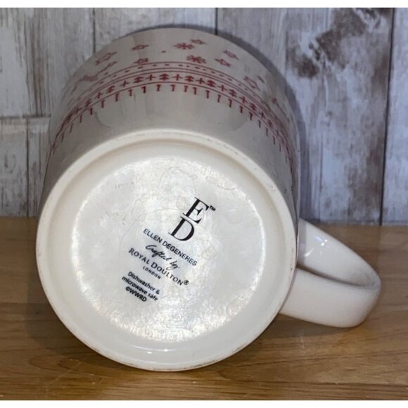 ED Ellen Degeneres Royal Doulton Holiday Accent Coffee Mug Faith Laugh Happiness - Picture 6 of 6